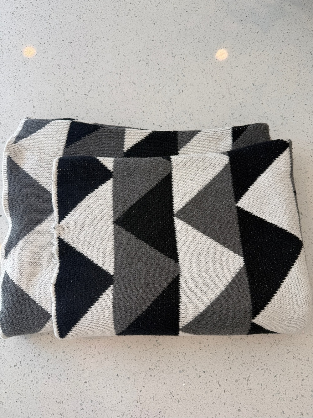 Happy Habitat Geometric Triangle Throw Blanket, Black/White/Gray Pattern